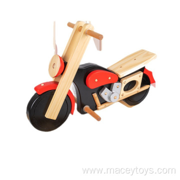 Shake horse motorcycle children wooden educational toy